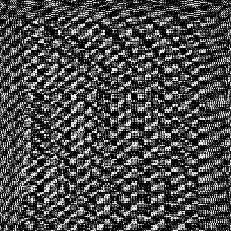 'Squares' - Cotton tea towels: Black Rune-Jakobsen Design