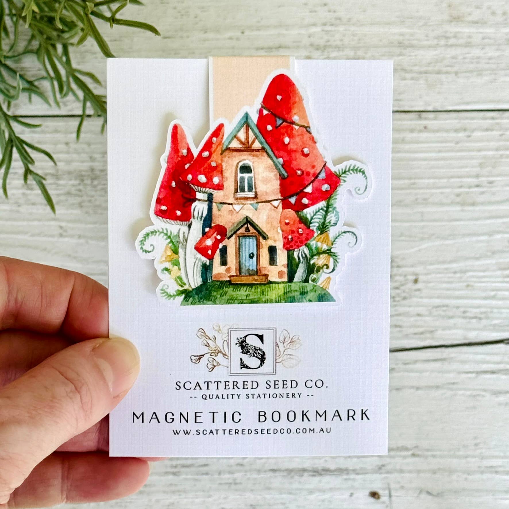 Mushroom House Magnetic Bookmark