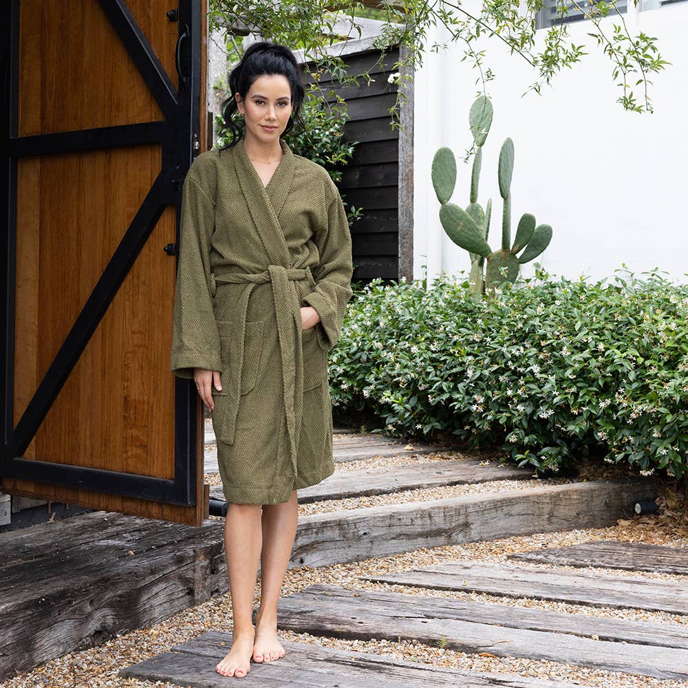 Angove Cotton Robe - Charcoal: Charcoal / Small Bambury