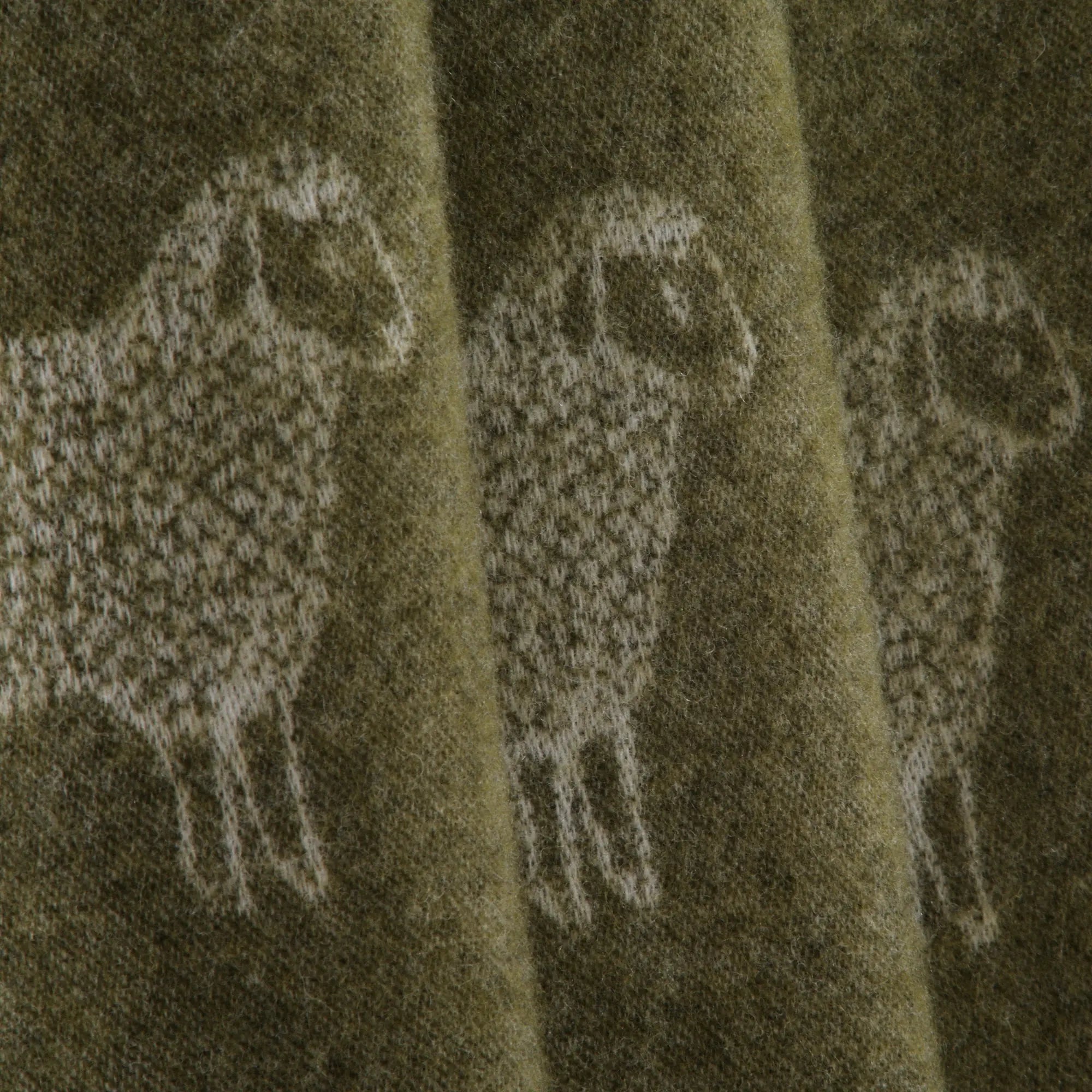 Sheep Mossy Green Pure Wool Throw JJ Textile