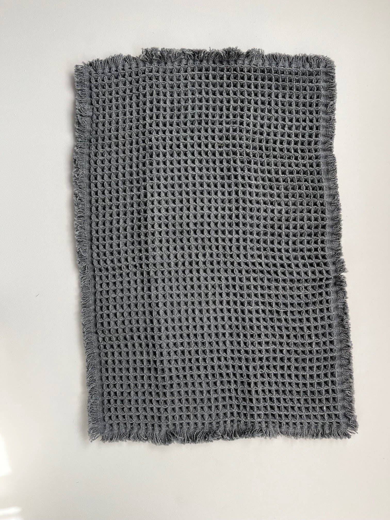 Microfiber Waffle Non slip Bath Mat - Charcoal Mama and Tochter