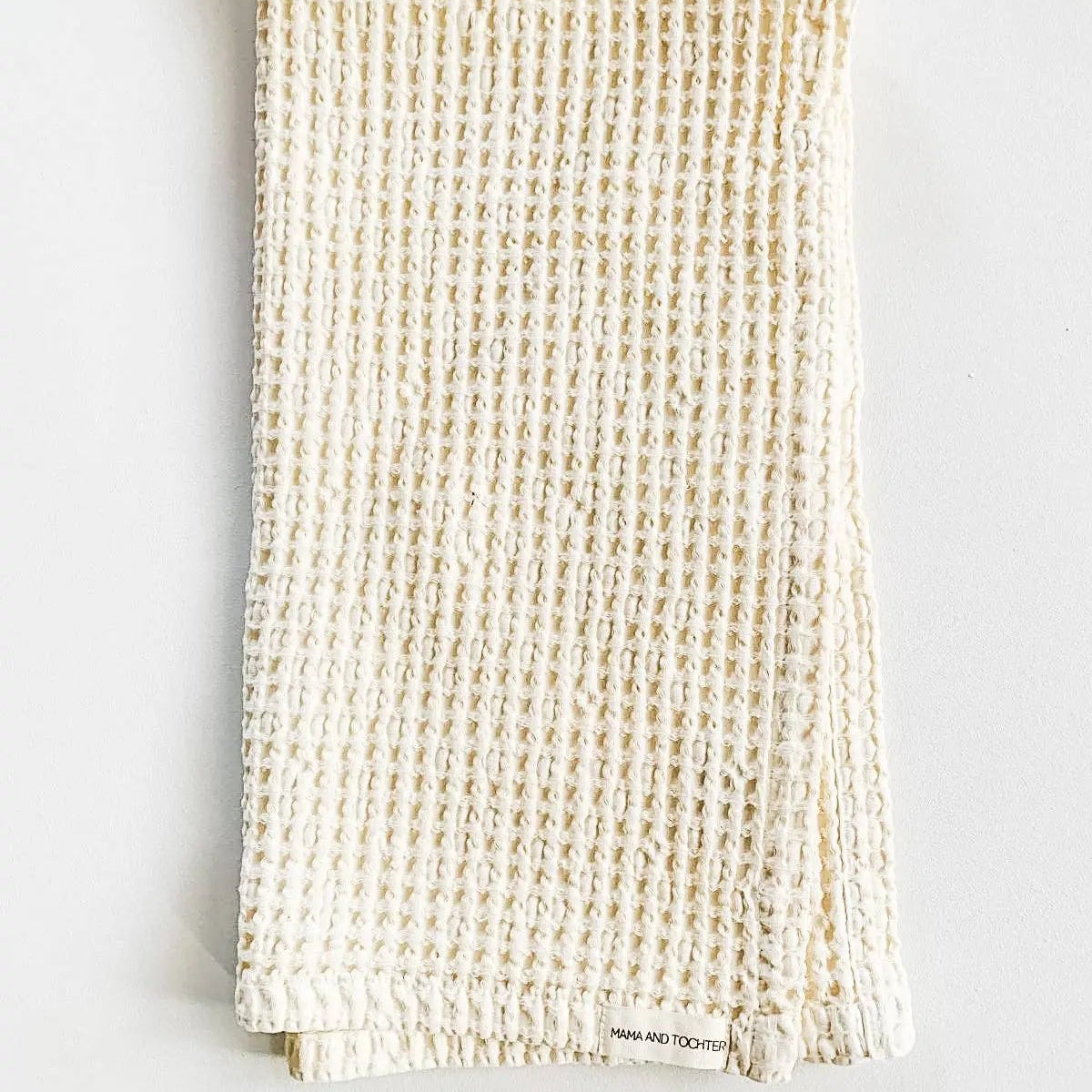 100% Organic Cotton Rustic Waffle Tea Towel - Cream XL