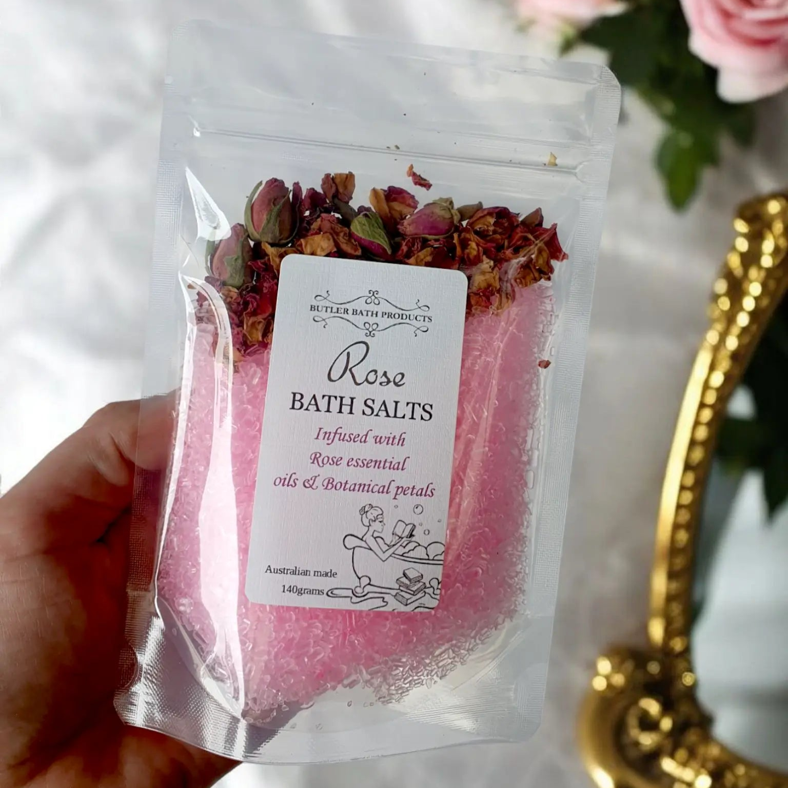 Rose Bath Salts - Epsom Butler Bath Products