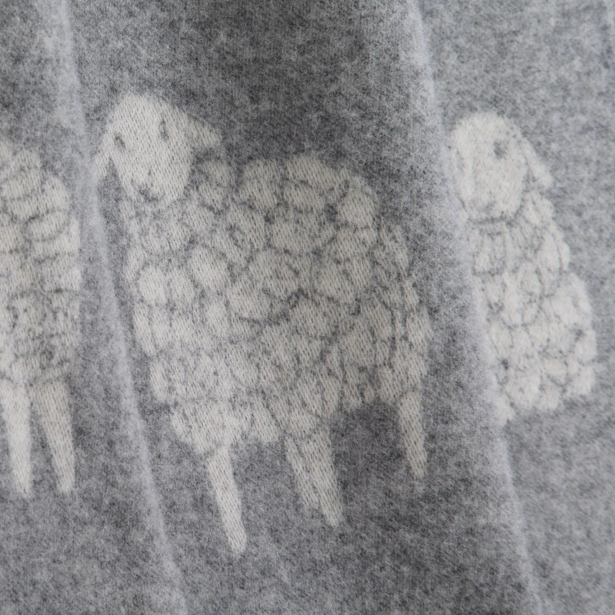 Sheep Mima Soft Grey Pure Wool Throw JJ Textile