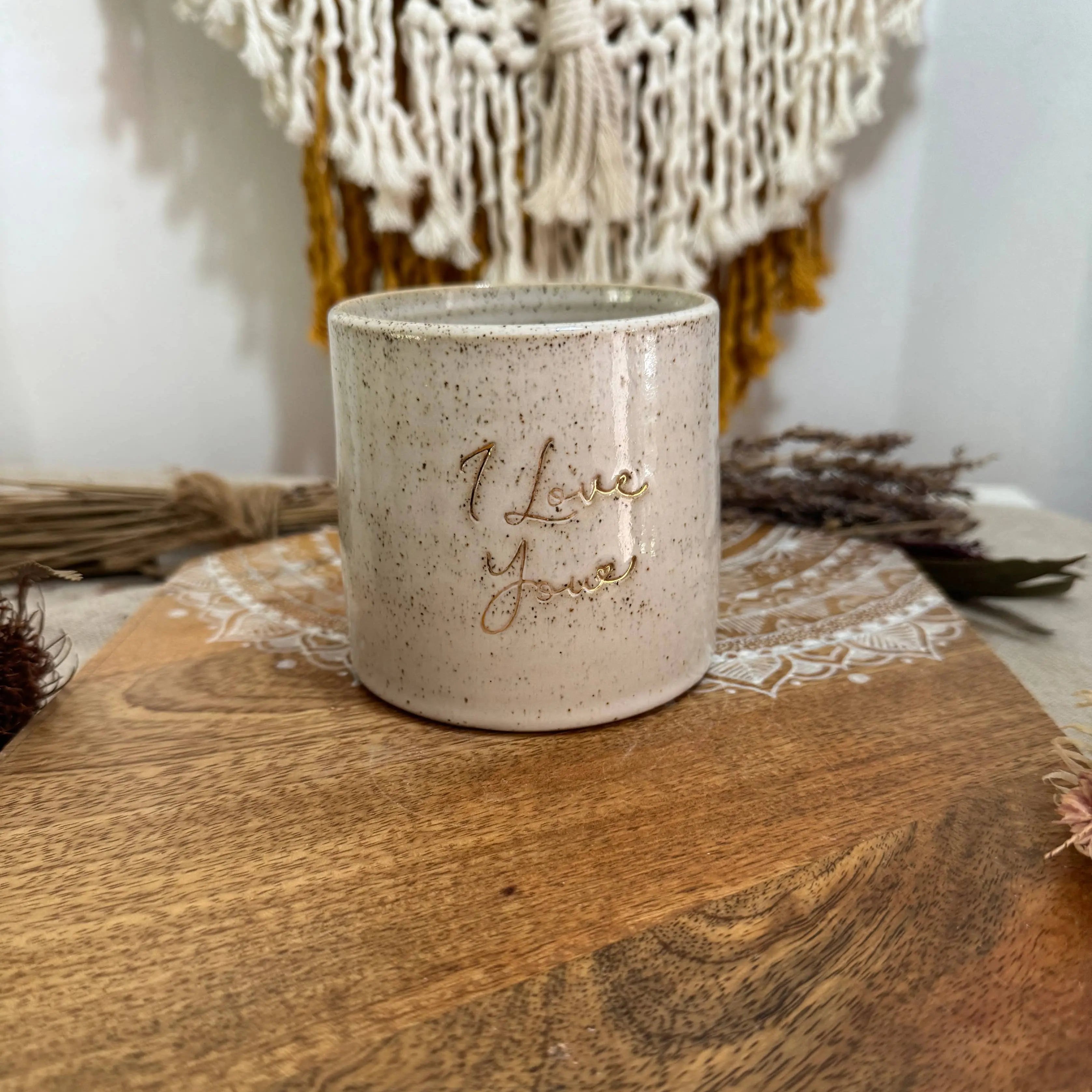 Ceramic Mug - I love you : Without handle Wolf and Clay Pty Ltd