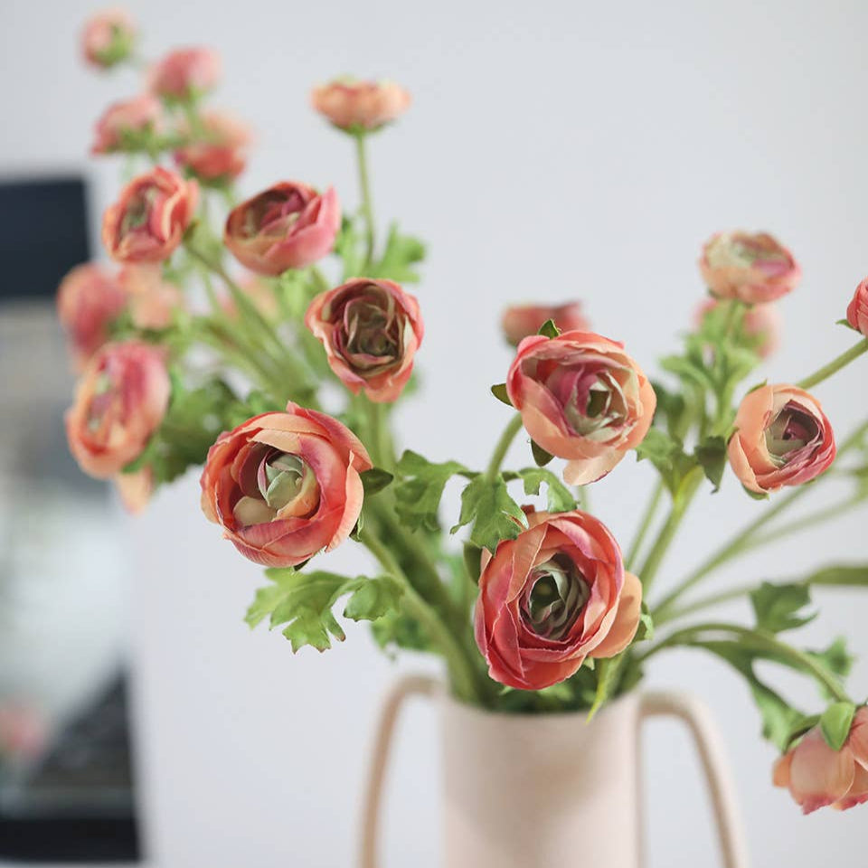 Real Touch Coral Ranunculus 22” Prestige Botanicals