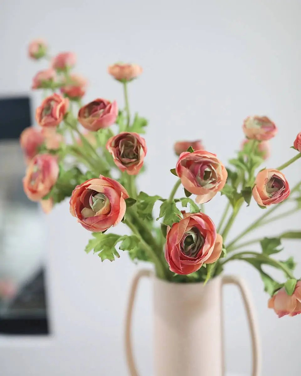 Real Touch Coral Ranunculus Stem - Prestige Range Prestige Botanicals
