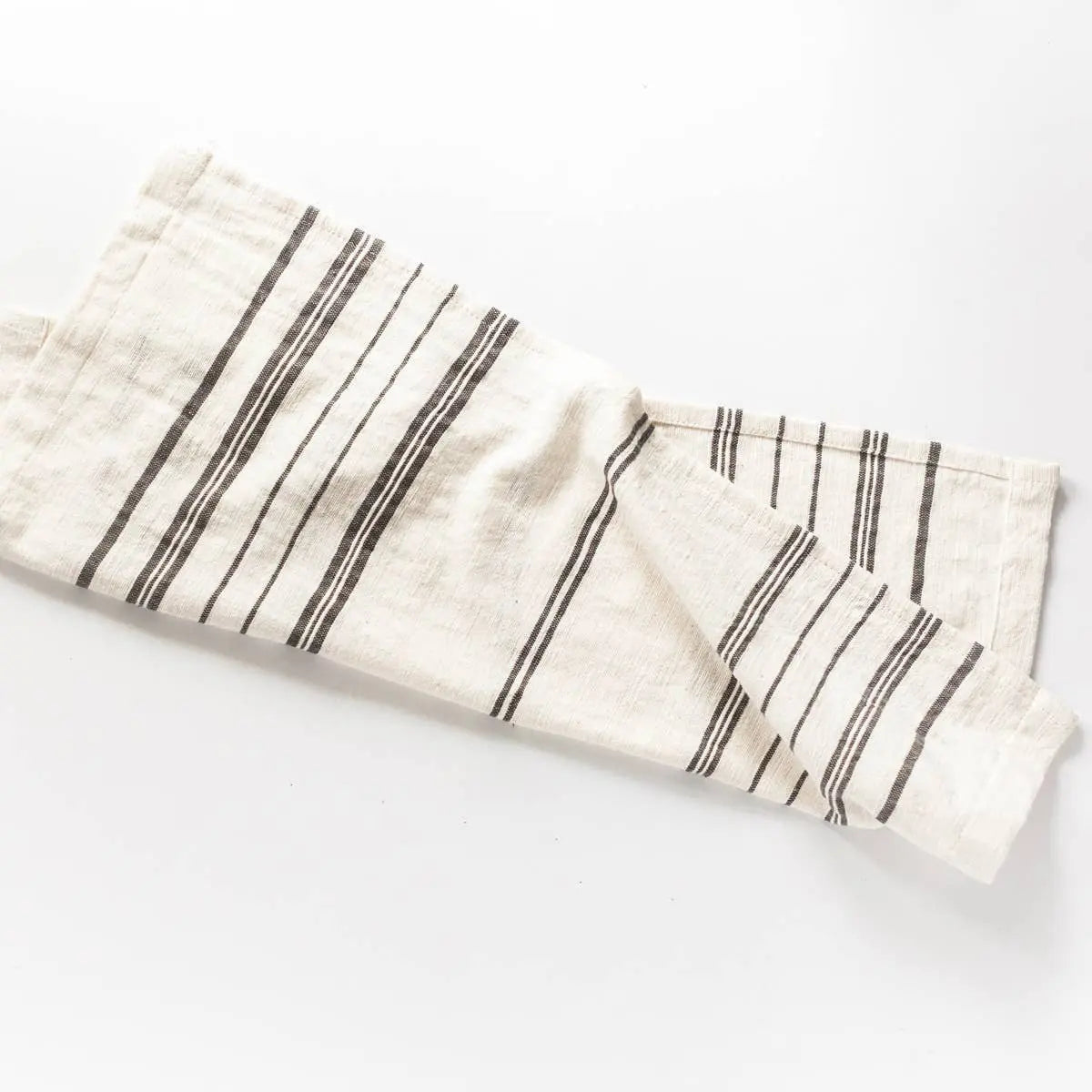 Avery Cotton Tea Towel | Handwoven in Ethiopia: Natural with Grey Creative Women Australia