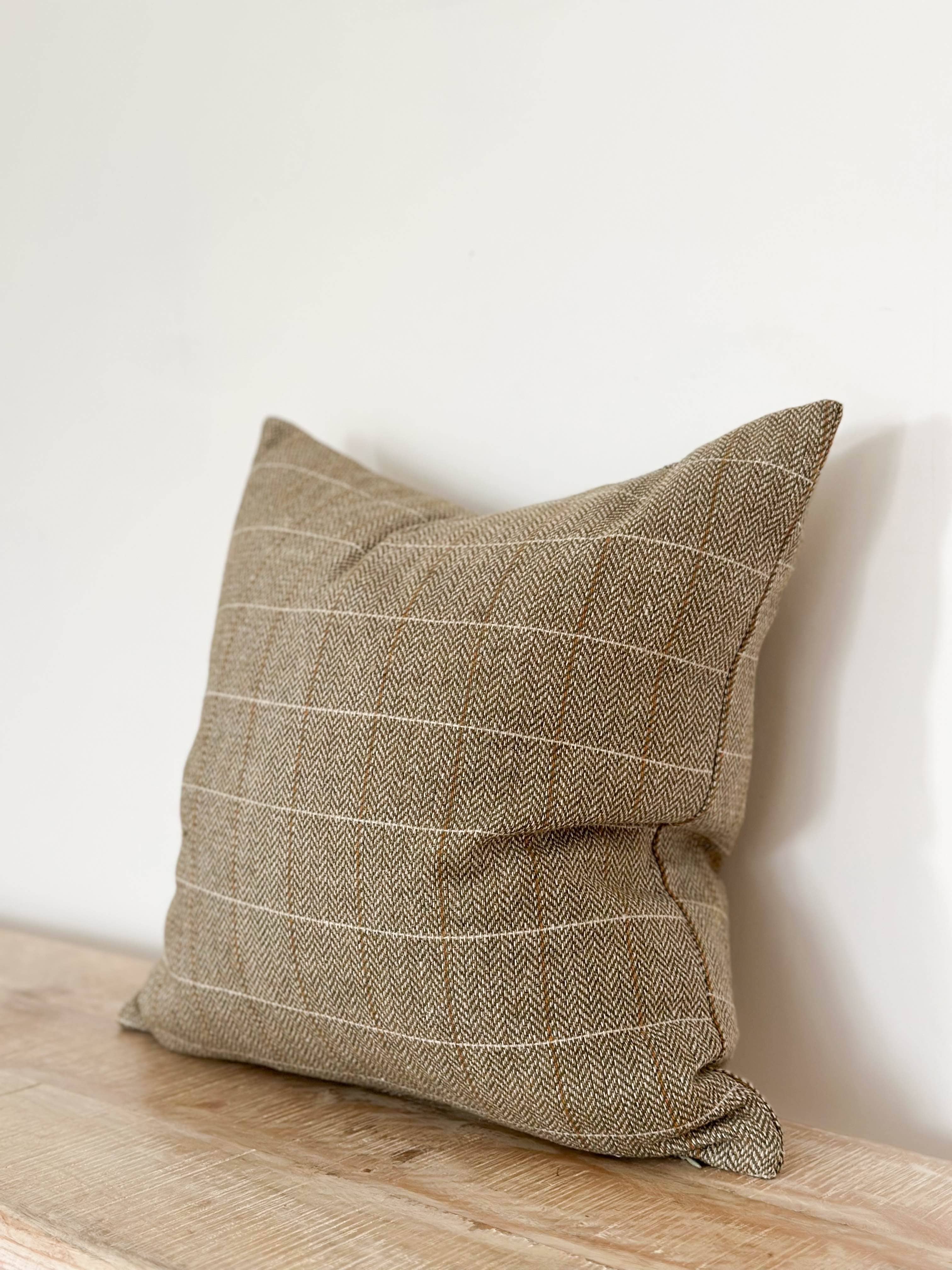 Betty Wool Blend Cushion Cover – Olive Green 45×45cm Ellenvale Trade