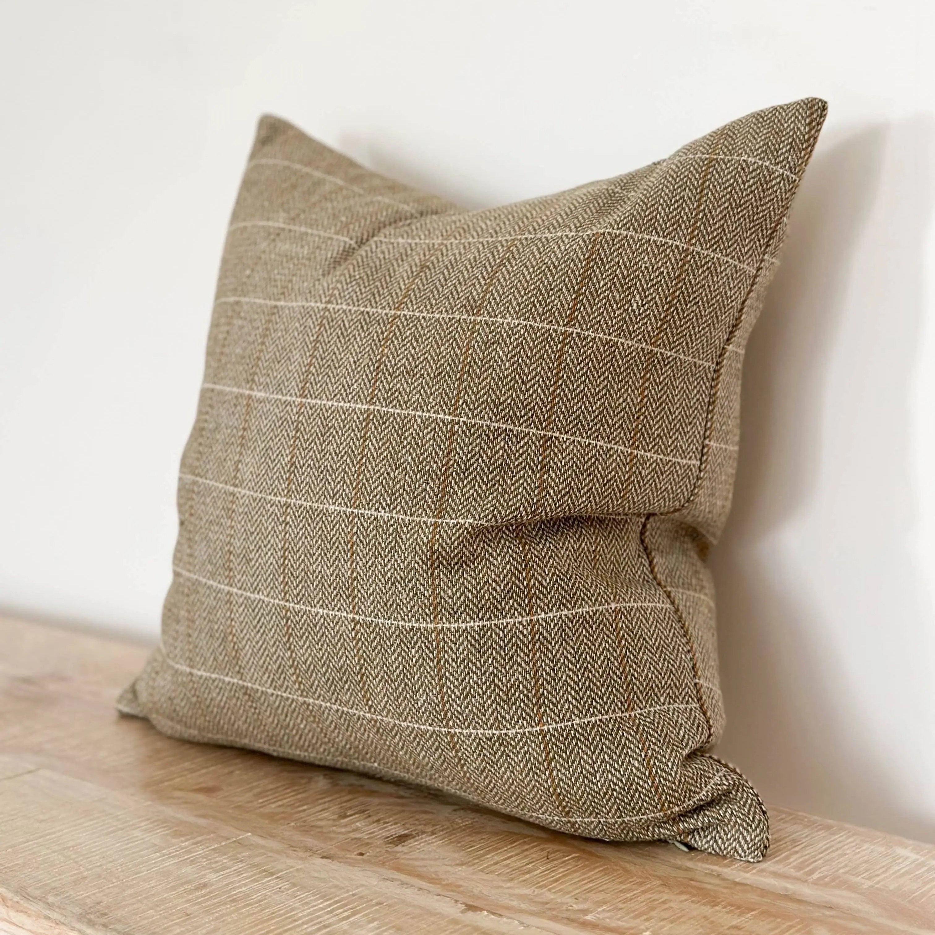 Betty Wool Blend Cushion Cover – Olive Green 45×45cm Ellenvale Trade