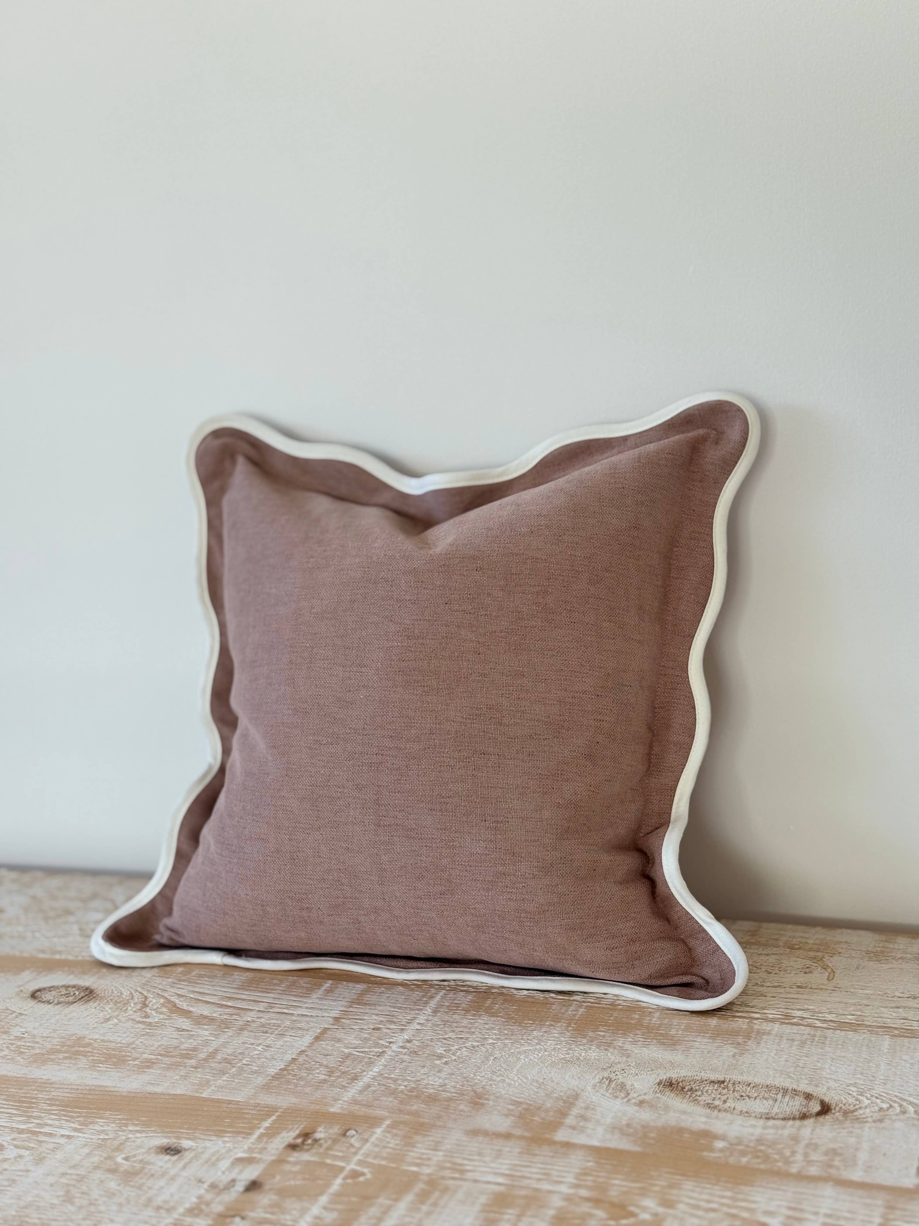 Chloe Dusty Pink Scalloped Edge Cushion Cover – 45×45cm Ellenvale Trade