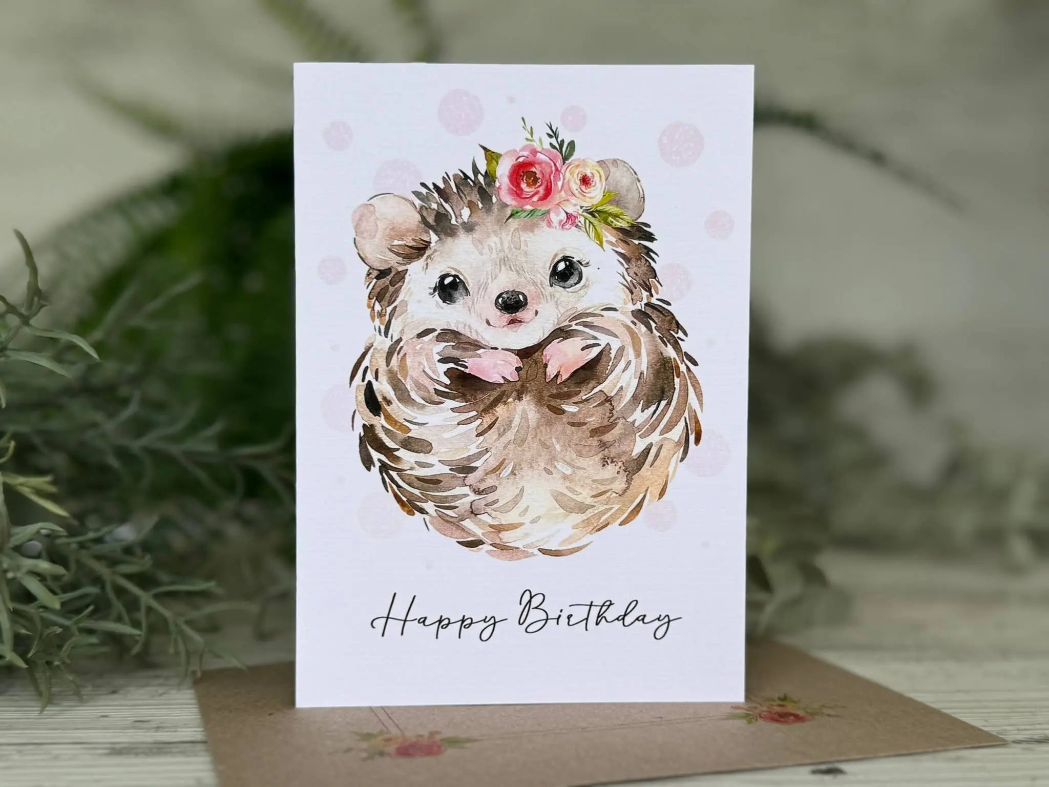 FOREST FRIENDS Hedgehog – Happy Birthday Greeting Card