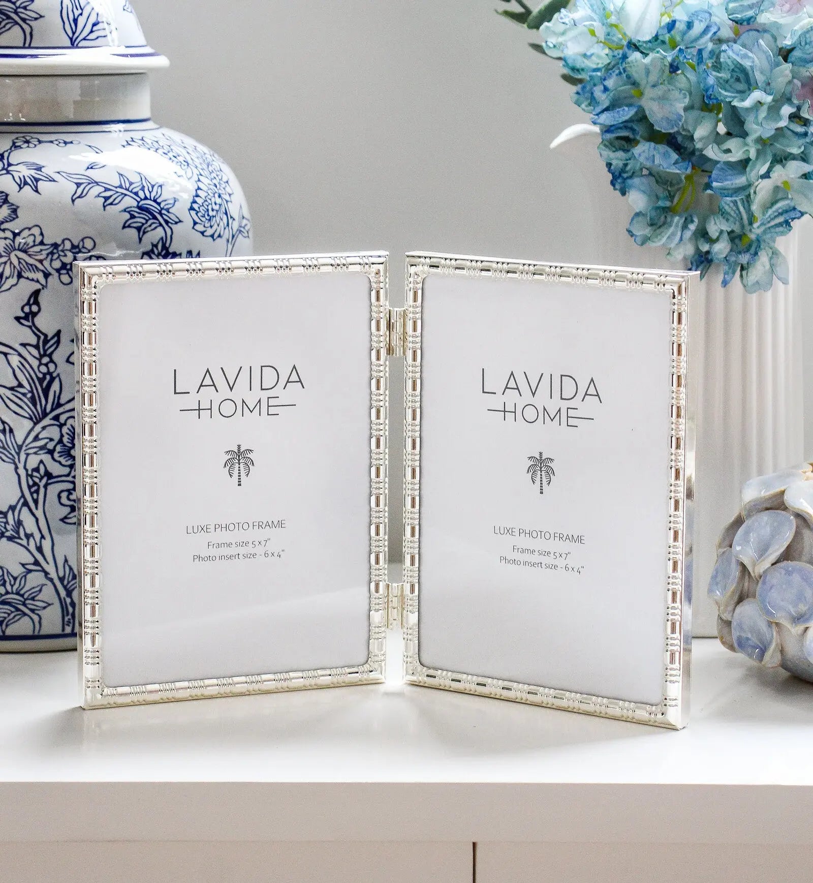 Frame 5x7 Double Deluxe Silver Barrington Country Homewares