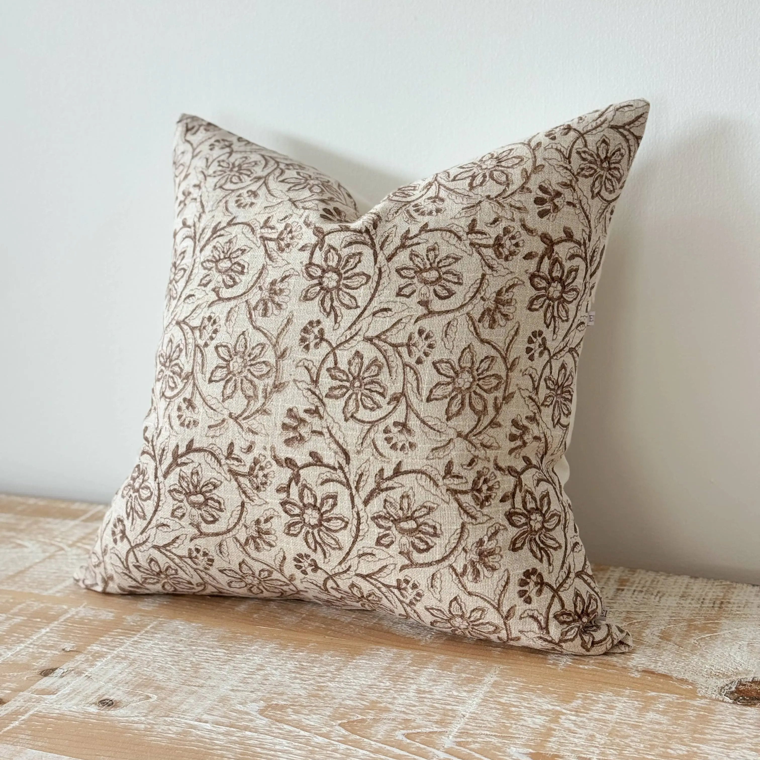 Ivy Brown Print Cushion Cover 100% Cotton – 45 × 45 cm Ellenvale Trade