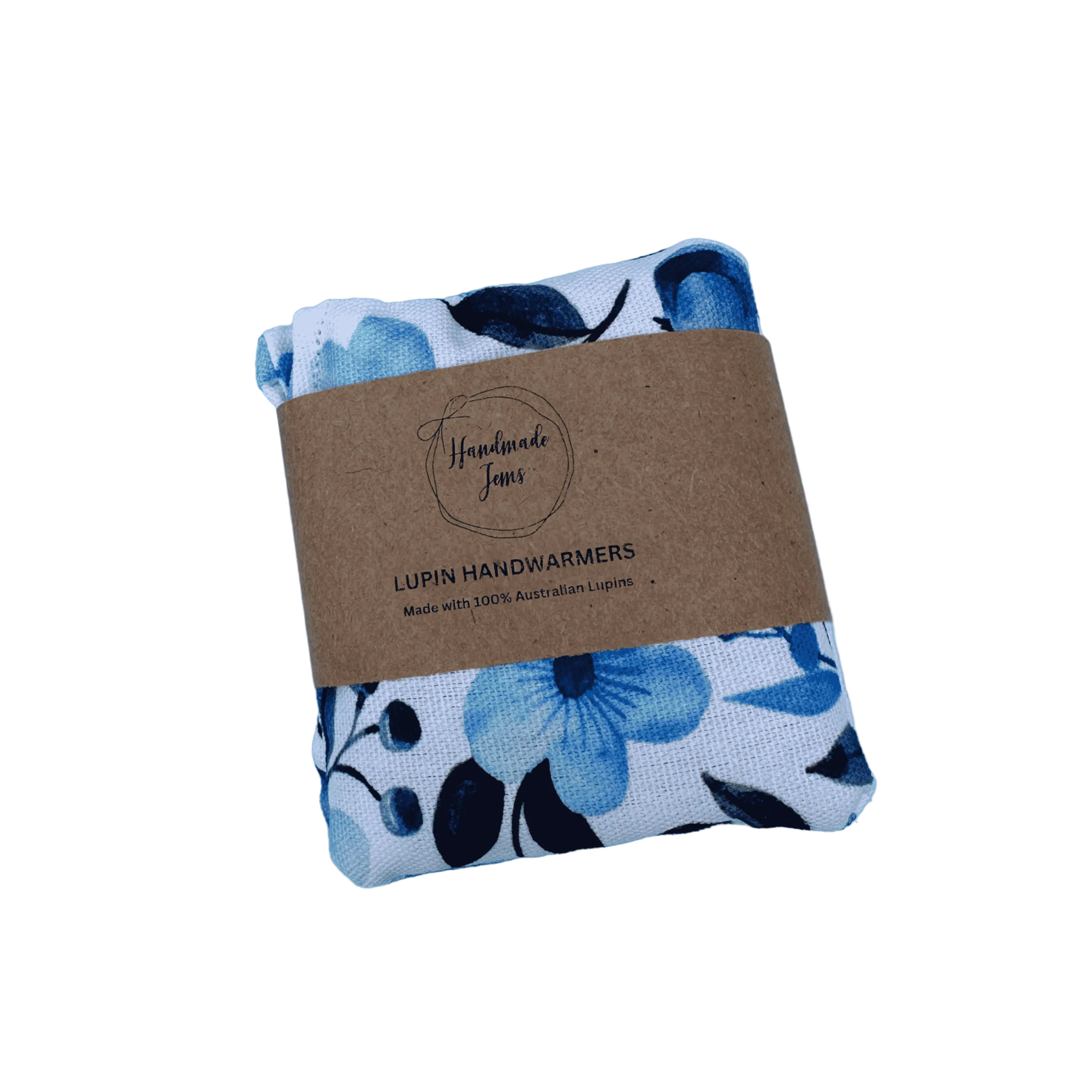 Blue Floral Lupin Handwarmers (2-Pack) - Heat or Chill Handmade Jems