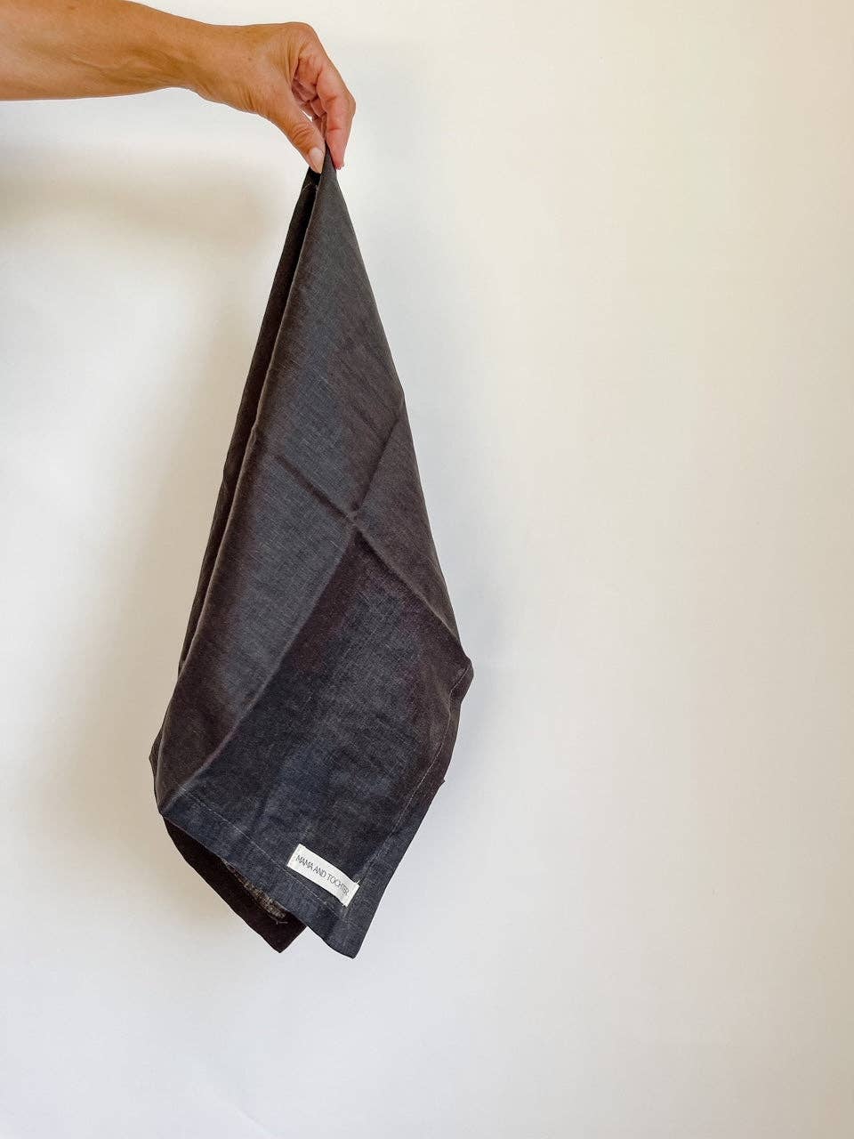 Pure French Linen Tea Towel - Dark Charcoal Mama and Tochter