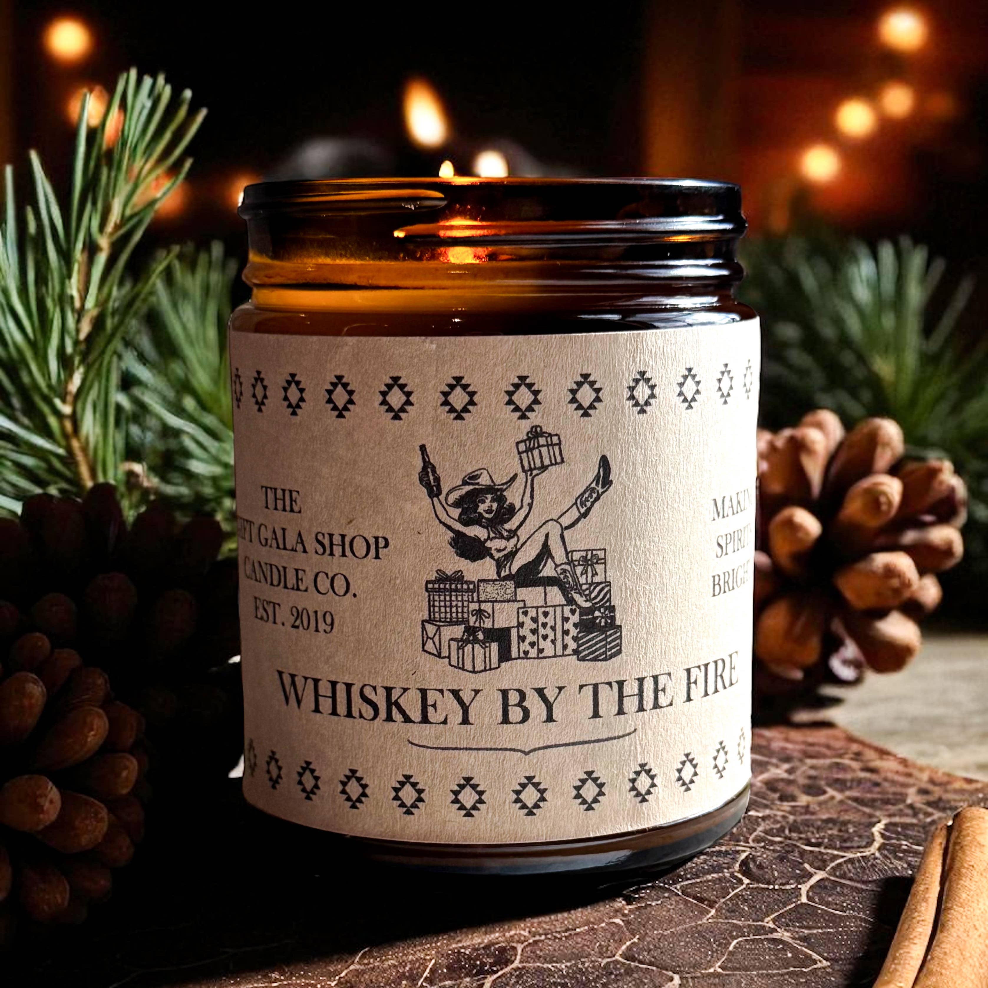 Whiskey By The Fire Western Soy Candle – Amber Jar 227gm