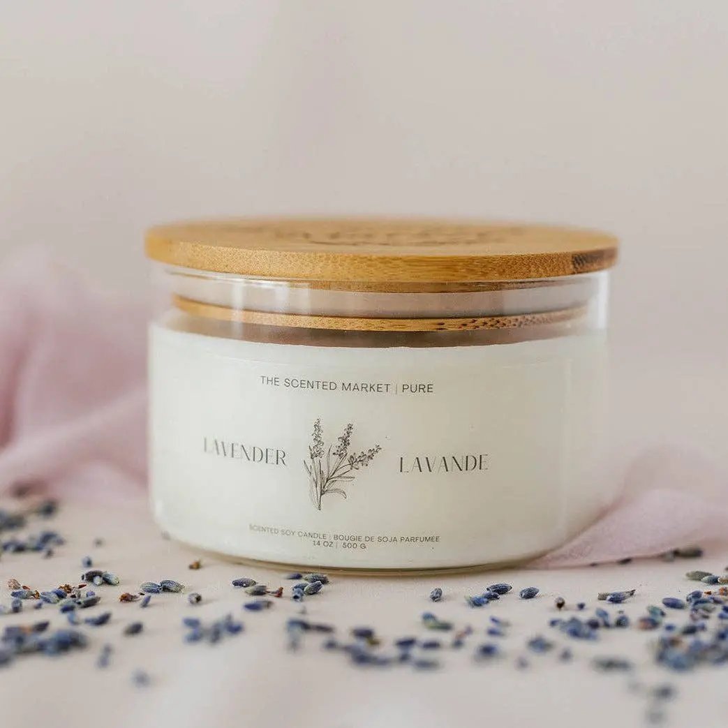 Pure Lavender Soy Wax Candle – 400g The Scented Market