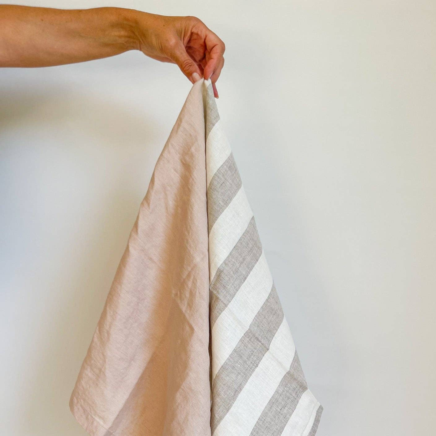 Pure French Linen Tea Towel - Light Clay Mama and Tochter