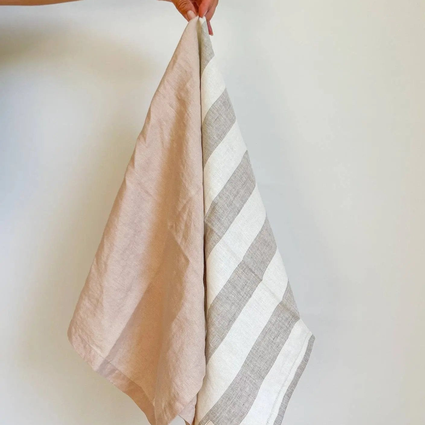 Pure French Linen Tea Towel - Light Clay Mama and Tochter