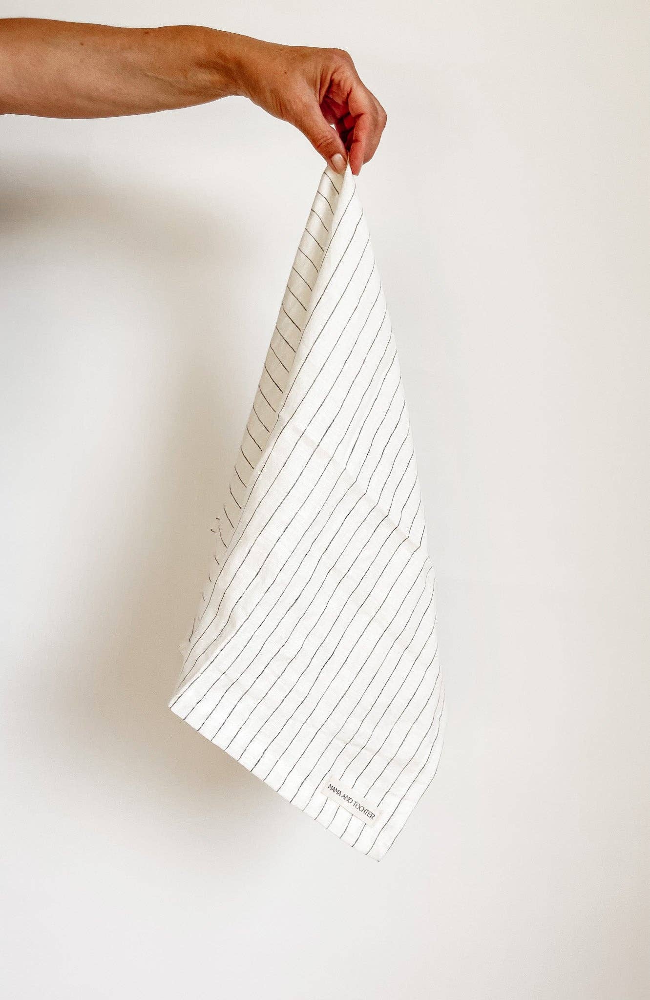 Pure French Linen Tea Towel - Olive Stripe Mama and Tochter