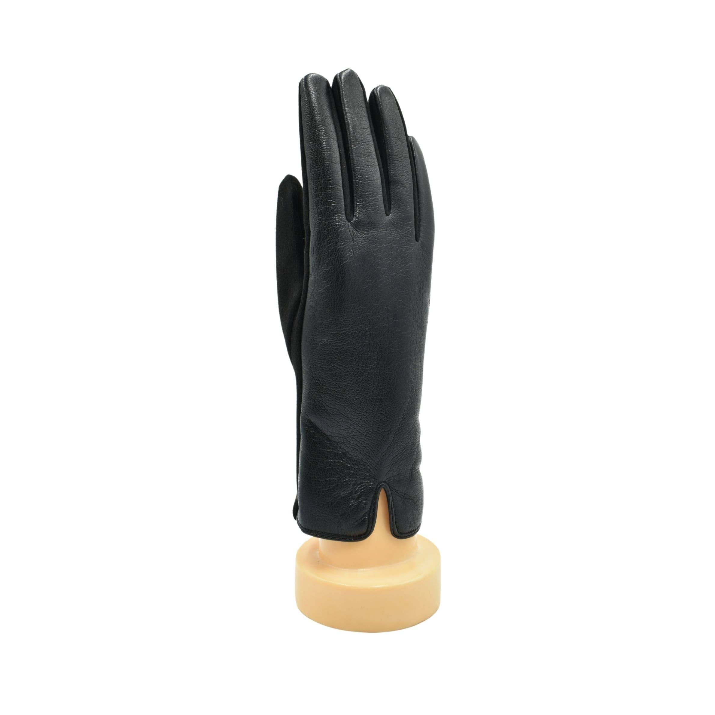 Faux Leather Gloves – Black