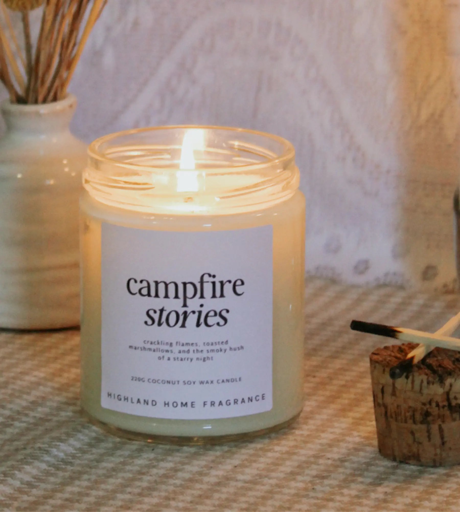 Campfire Stories - Marshmallow, Campfire Smoke - 220g Candle Highland Home Fragrance