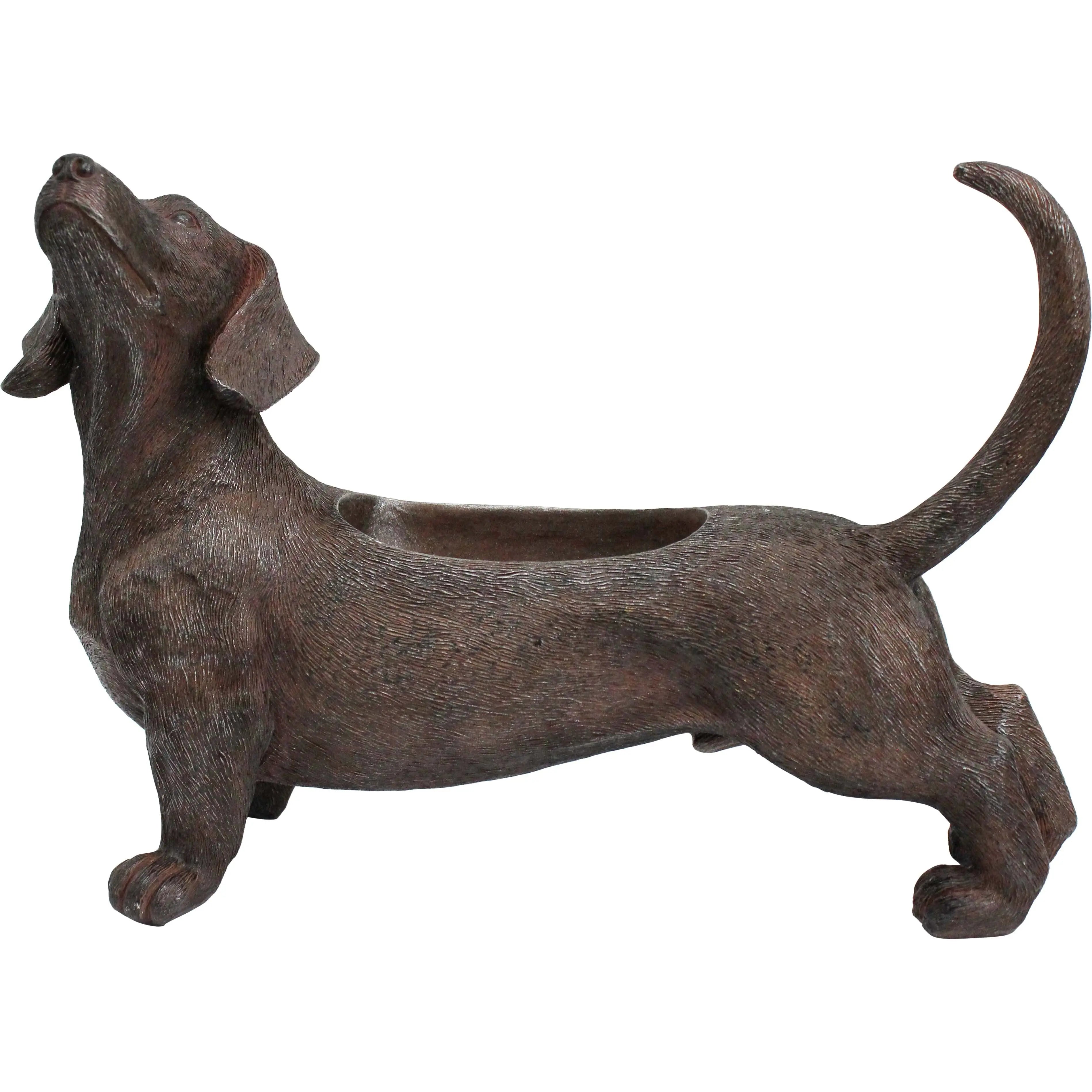 Bronze Dachshund Planter – Resin Lavida