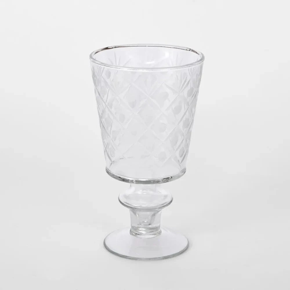 Hand Etched Wine Glass - Set Of Four Florabelle