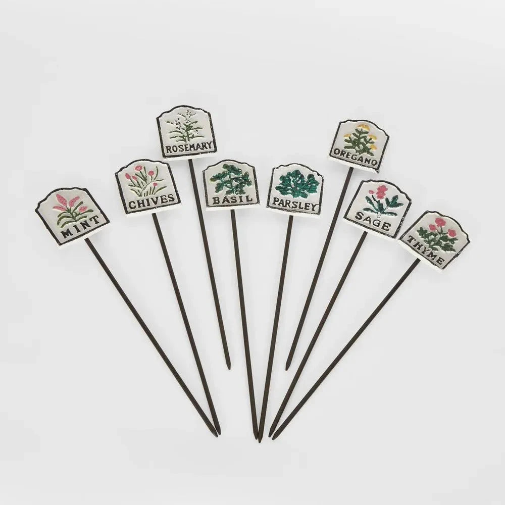 Cast Iron Herb Garden Stake - Set Of 8 Florabelle