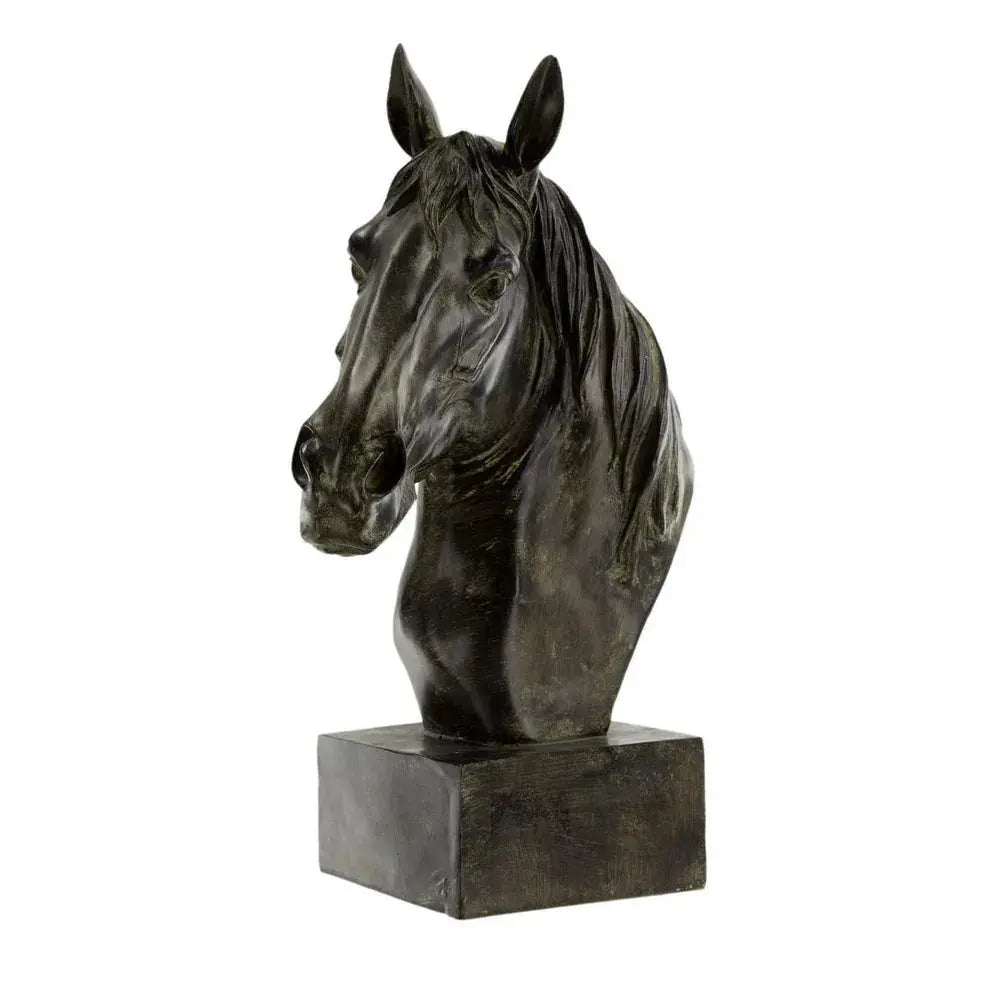 Gigi Black Horse Head Statue - Farmhouse Country Ornament 40cm