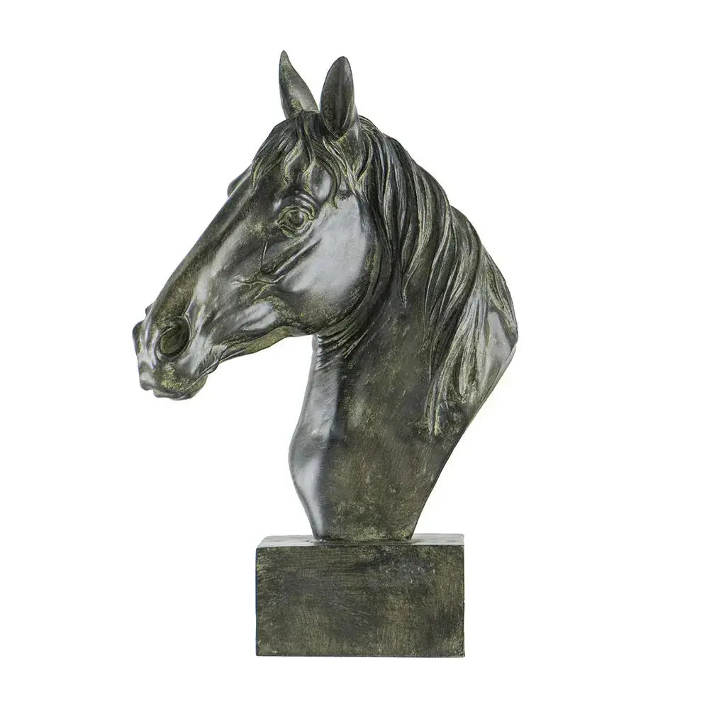 Gigi Black Horse Head Statue - Farmhouse Country Ornament 40cm Florabelle