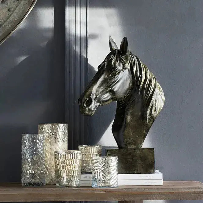 Gigi Black Horse Head Statue - Farmhouse Country Ornament 40cm Florabelle