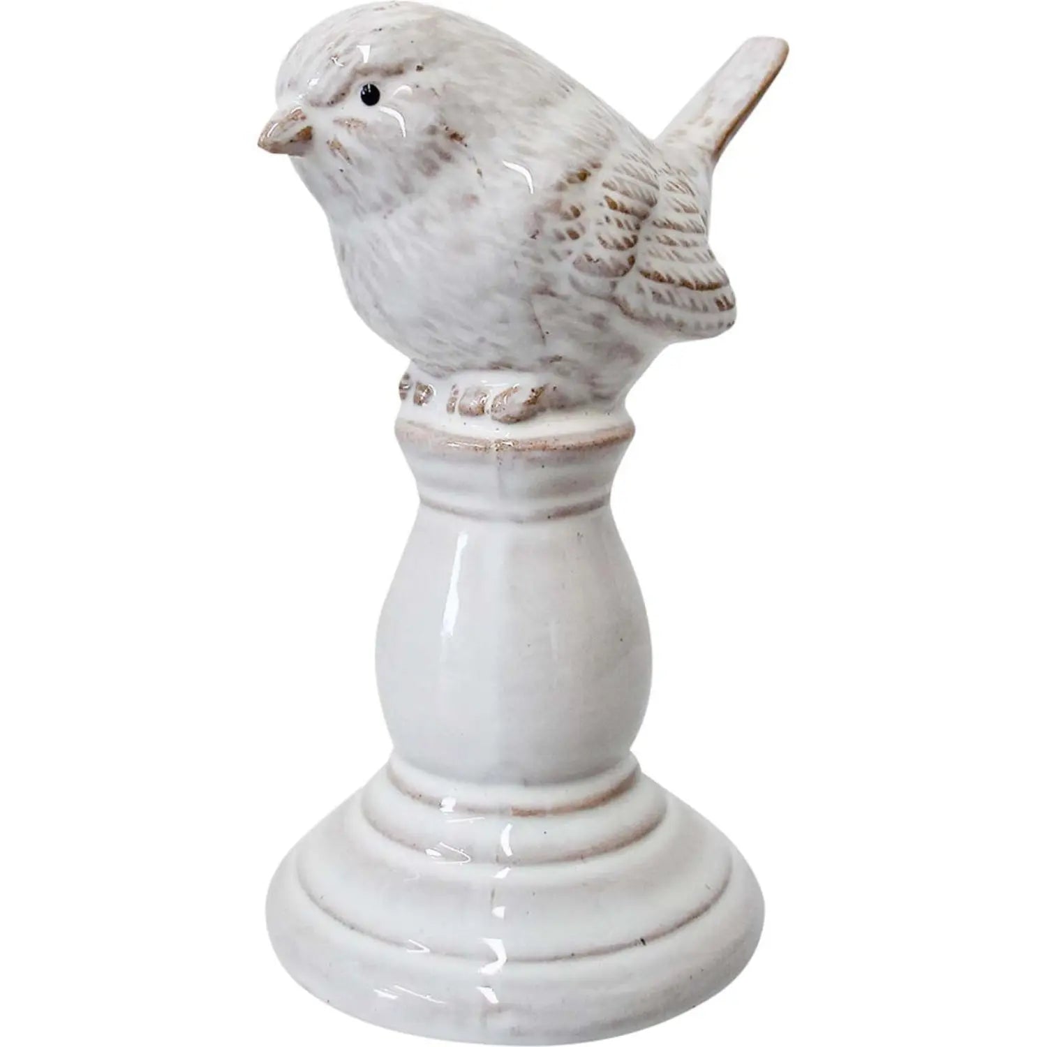 Pair of White Ceramic Lark Birds Barrington Country Homewares