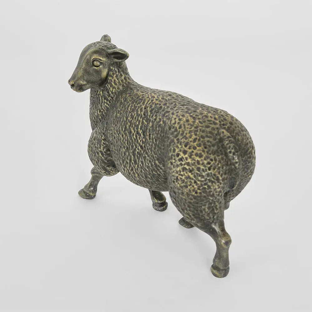Mabel Sheep Sculpture – Antique Brass