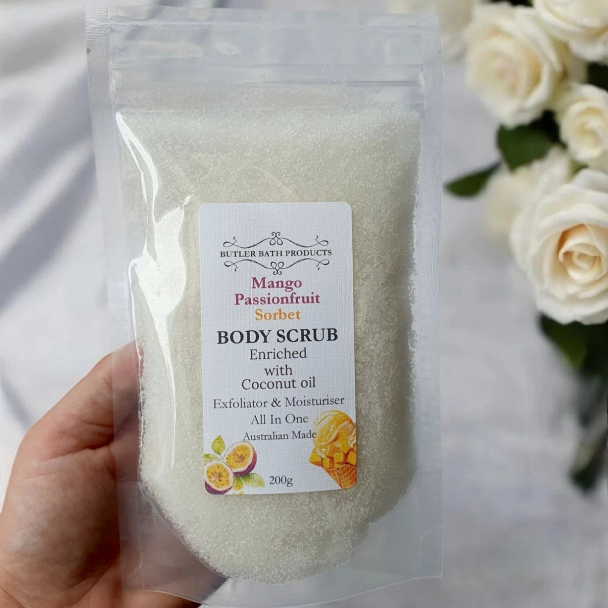 Mango Passionafruit Sorbet Body Scrub 200gm Butler Bath Products