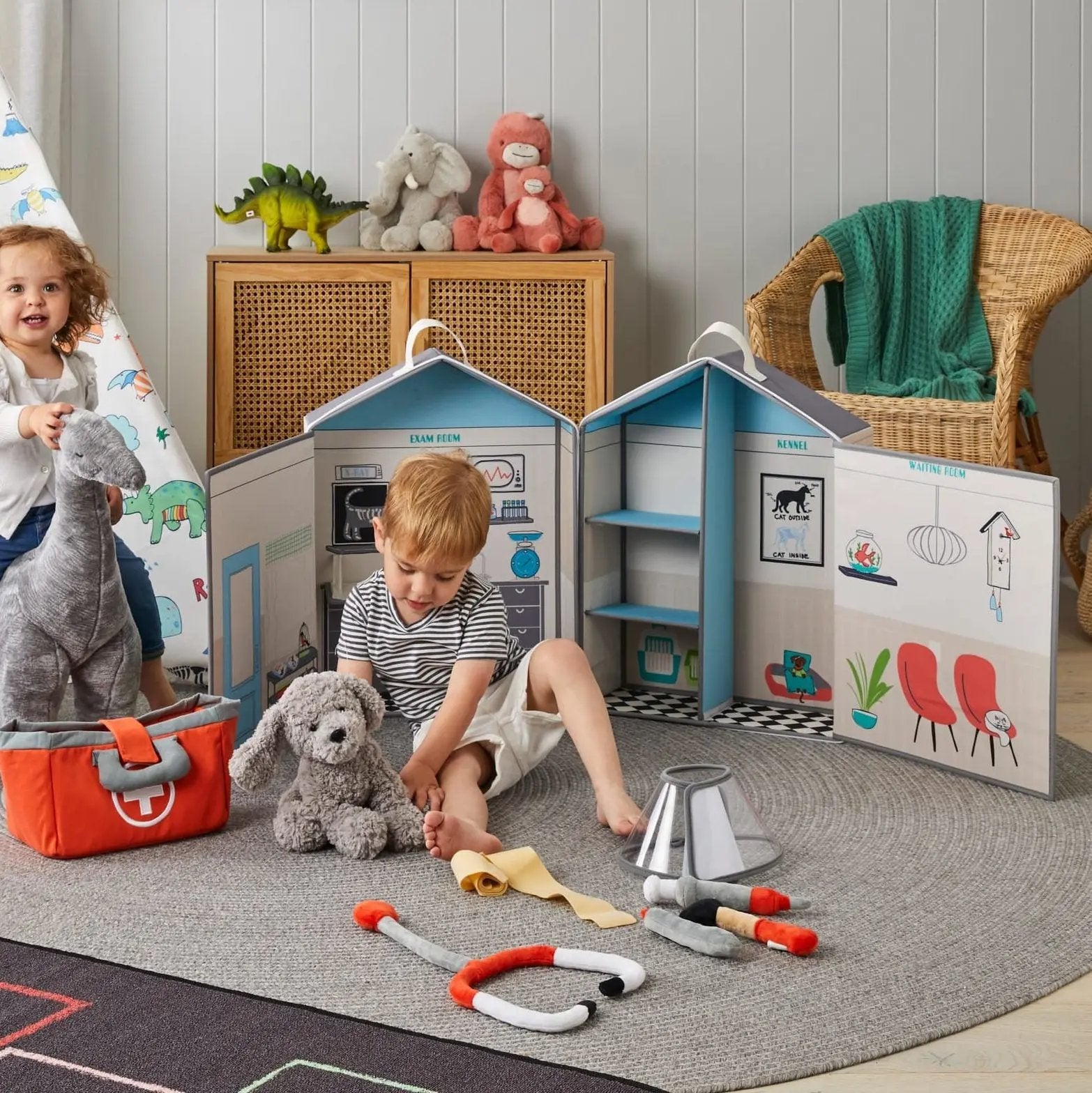 Scampy The Puppy Baby Toy - Grey Pilbeam Living