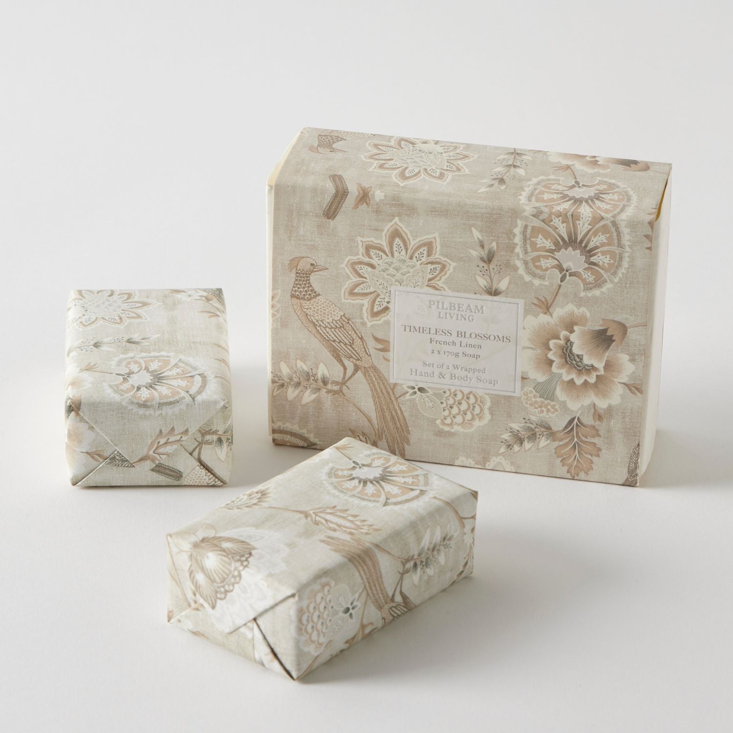 Timeless Blossoms Scented Soap Gift Set of 2 – French Linen Pilbeam Living