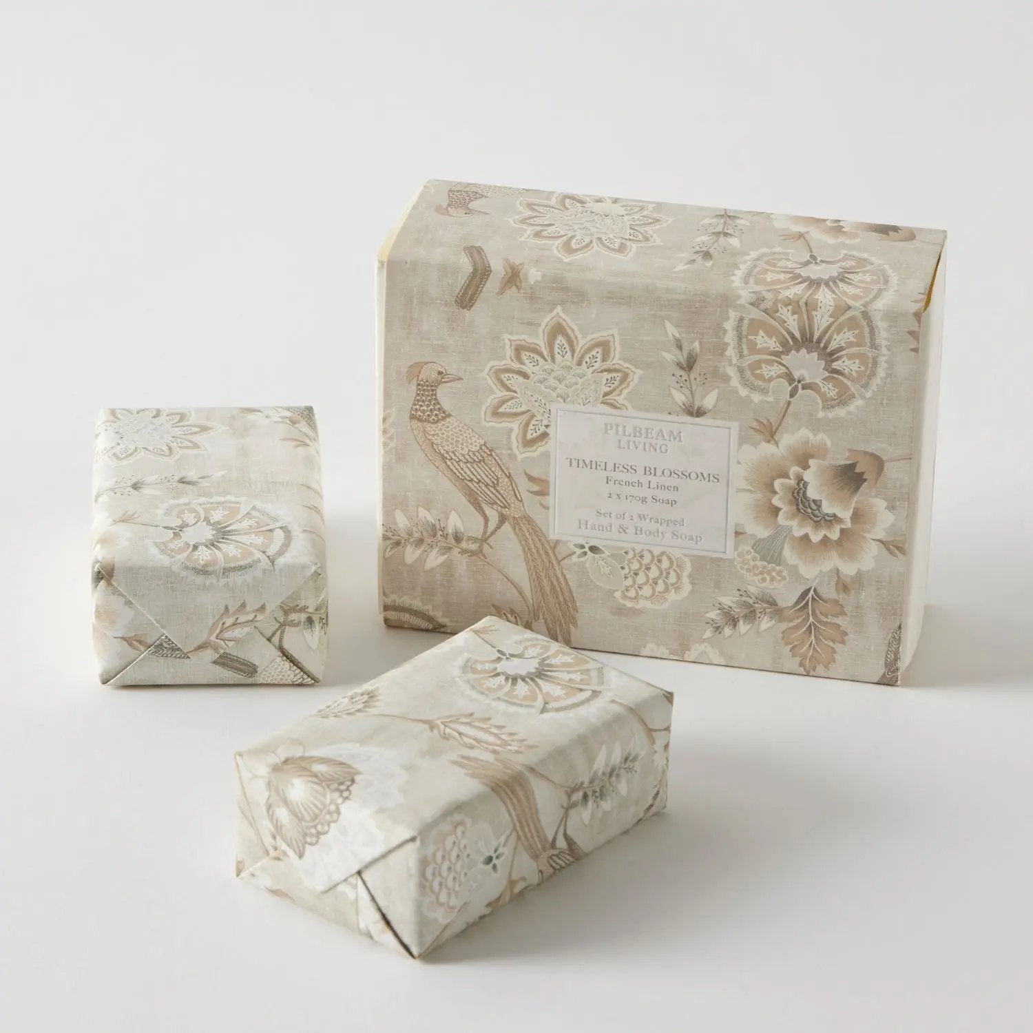 Timeless Blossoms Scented Soap Gift Set of 2 – French Linen Pilbeam Living