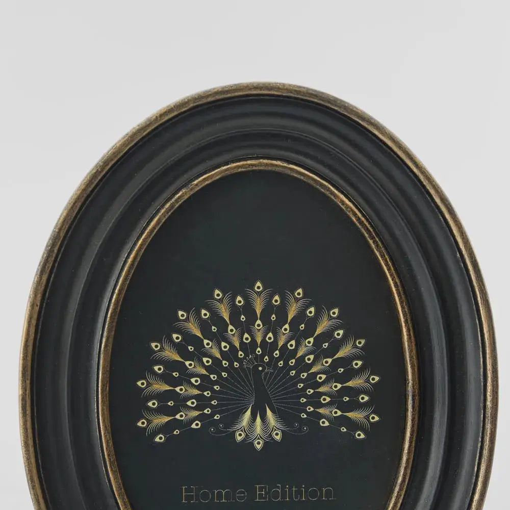 Vera Oval Photo Frame – Black & Gold 4 x 6 Barrington Country Homewares