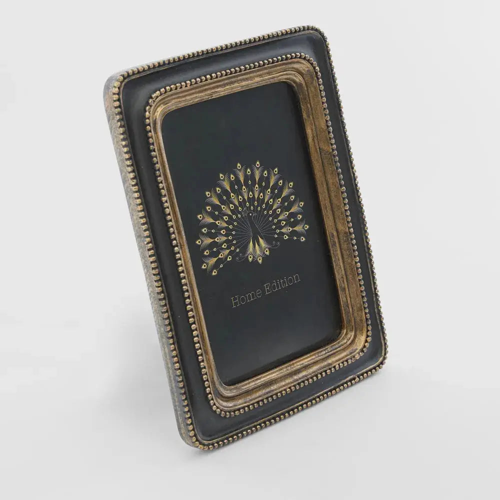 Vera Rectangle Photo Frame – Black & Gold - 4 x 6 Florabelle