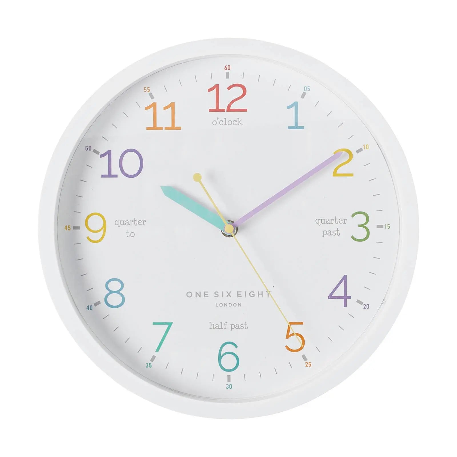 Learn the Time Silent Wall Clock – White (30 cm)