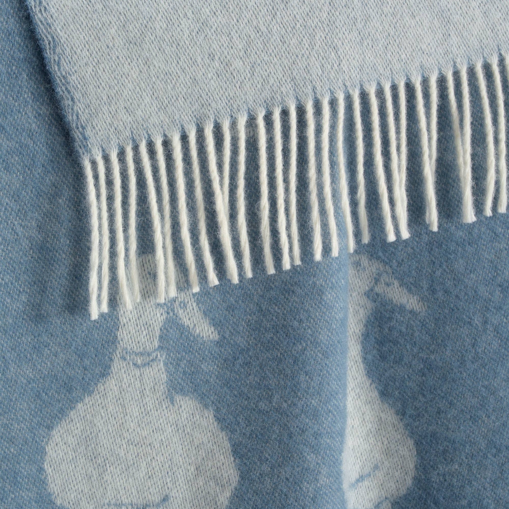 Duck Blue Pure Wool Throw JJ Textile