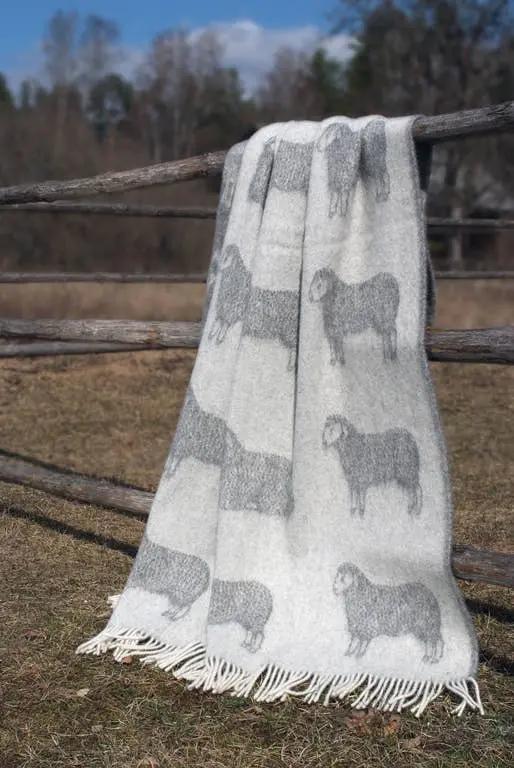 Sheep Soft Grey Pure Wool Throw JJ Textile