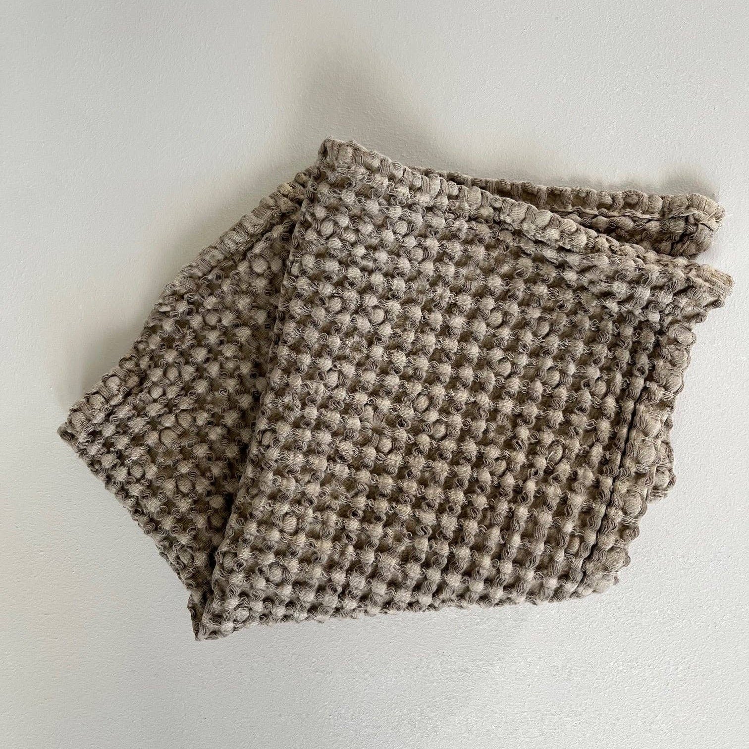 100% Organic Cotton Rustic Waffle Face Cloth - Khaki Mama and Tochter