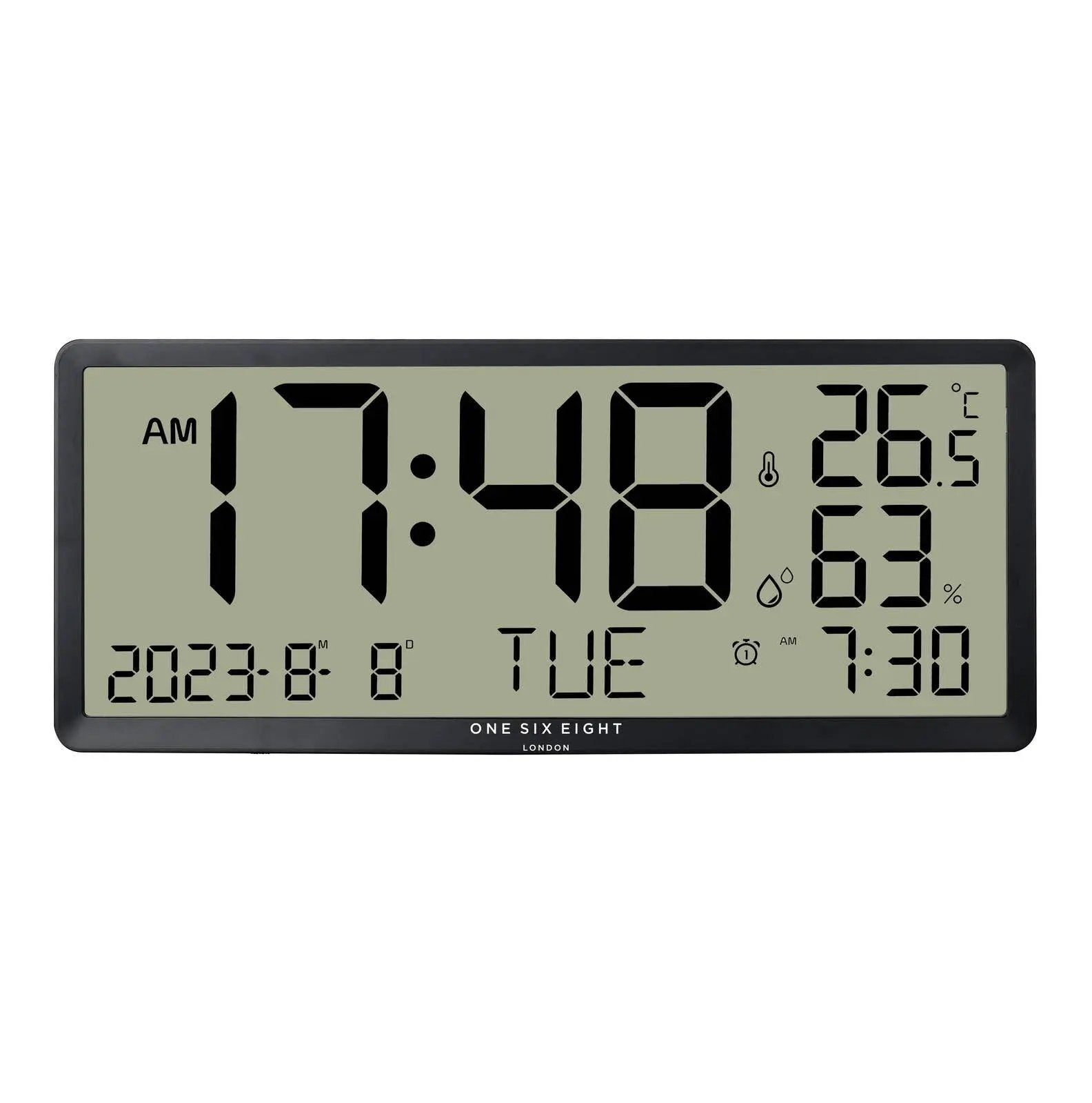 Dylan Oversize Black Digital Wall & Table Clock One Six Eight London