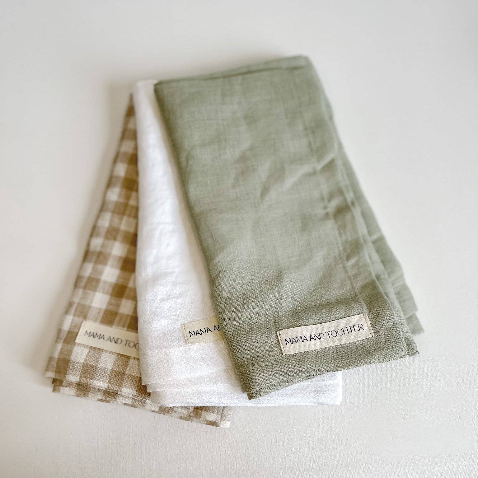 Pure French Linen Tea Towel - Pistachio Mama and Tochter