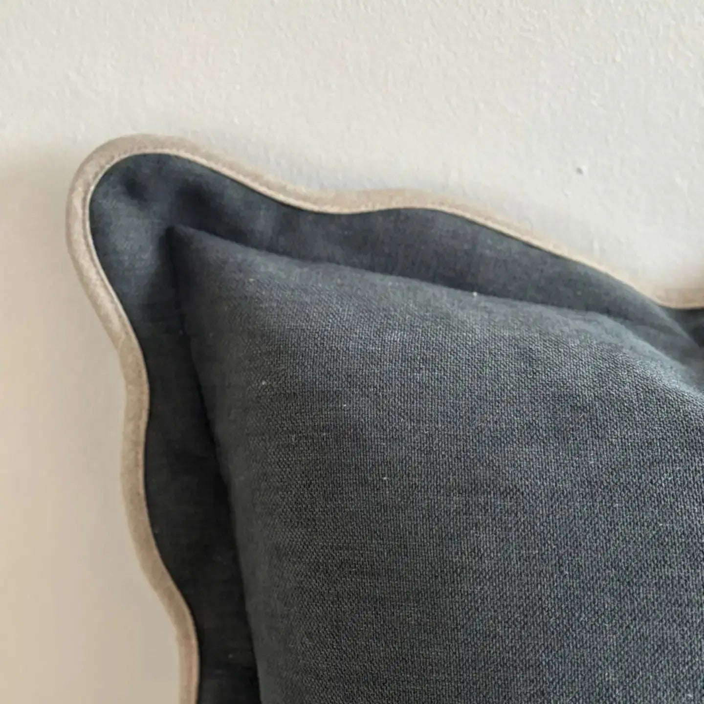 Chloe Navy Scalloped Edge Cushion Cover - 65x65 Ellenvale Trade