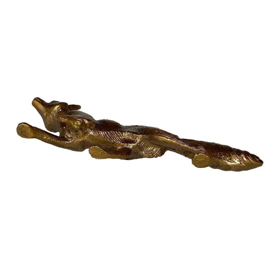 Solid Antiqued Brass Running Fox – Tabletop Decor / Paperweight - Small Madison Bay Co. - Historical Home Decor Reproductions