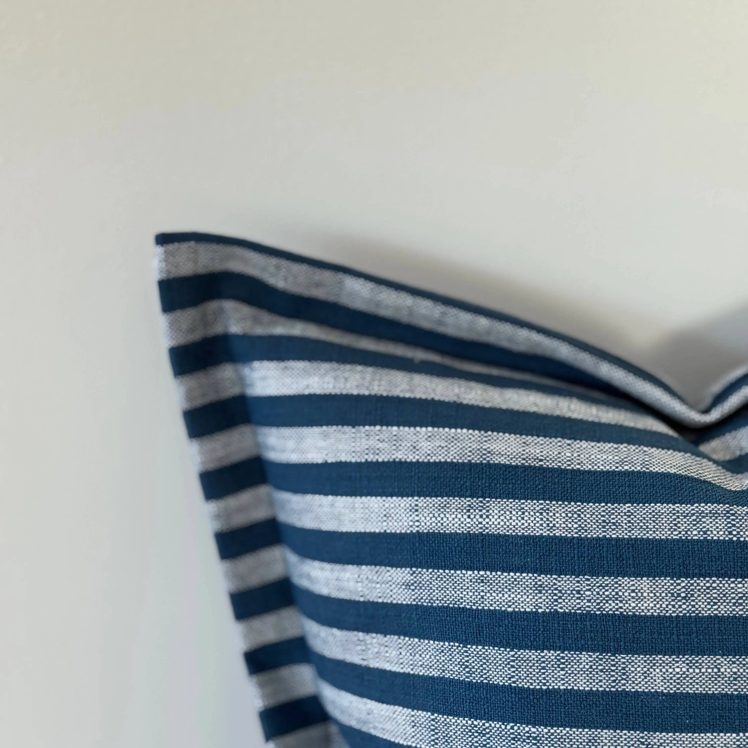 Vienna Navy Stripe Flanged Edge Cushion Cover – 45 × 45 cm Ellenvale Trade